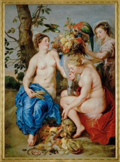 Ceres with Two Nymphs by Peter Paul Rubens
